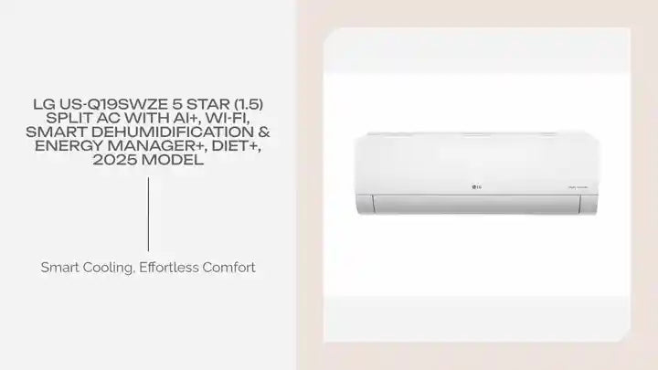 LG US-Q19SWZE 5 Star (1.5) Split AC with AI+, Wi-Fi, Smart Dehumidification & Energy Manager+, Diet+, 2025 Model by@Outfy