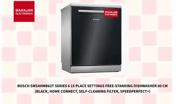 Bosch SMS4HMB62T Series 6 15 Place Settings Free-Standing Dishwasher 60 cm (Black, Home Connect, Self-Cleaning Filter, SpeedPerfect+) by@Outfy