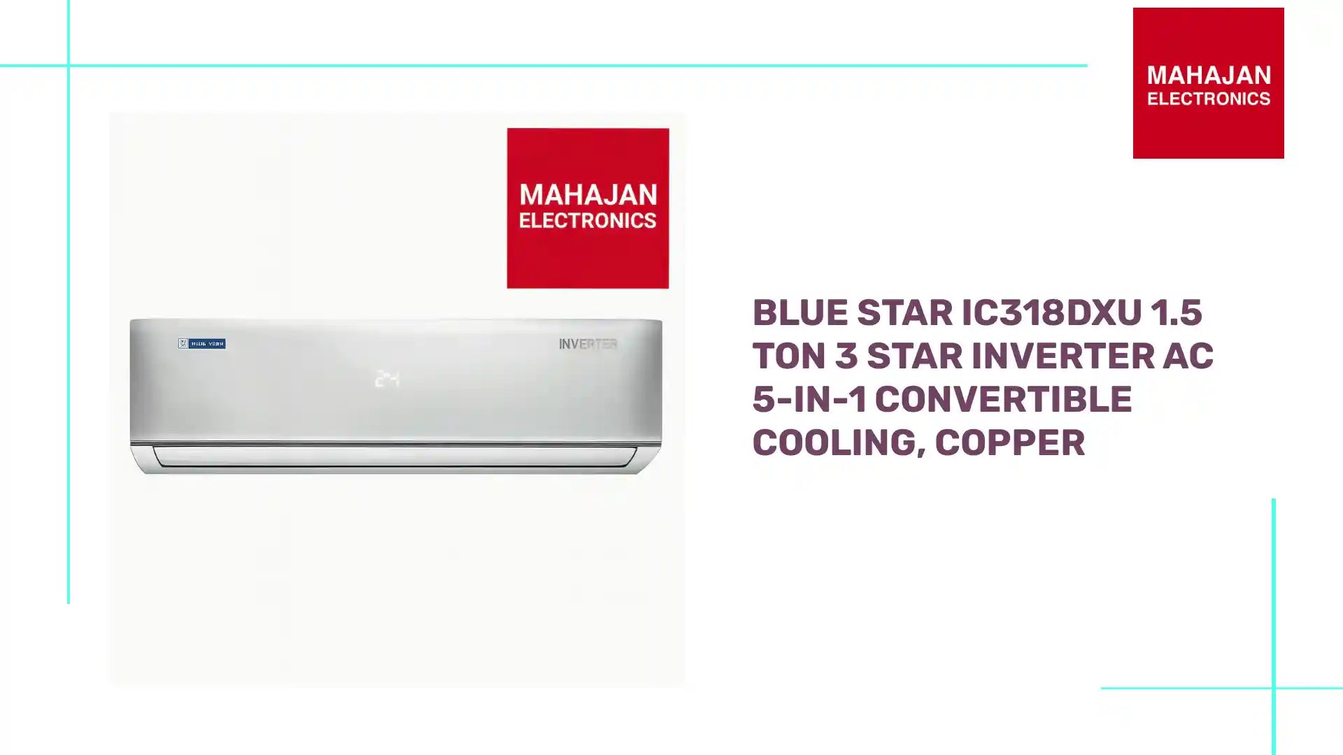 Blue Star IC318DXU 1.5 Ton 3 Star Inverter AC 5-in-1 Convertible Cooling, Copper by@Outfy