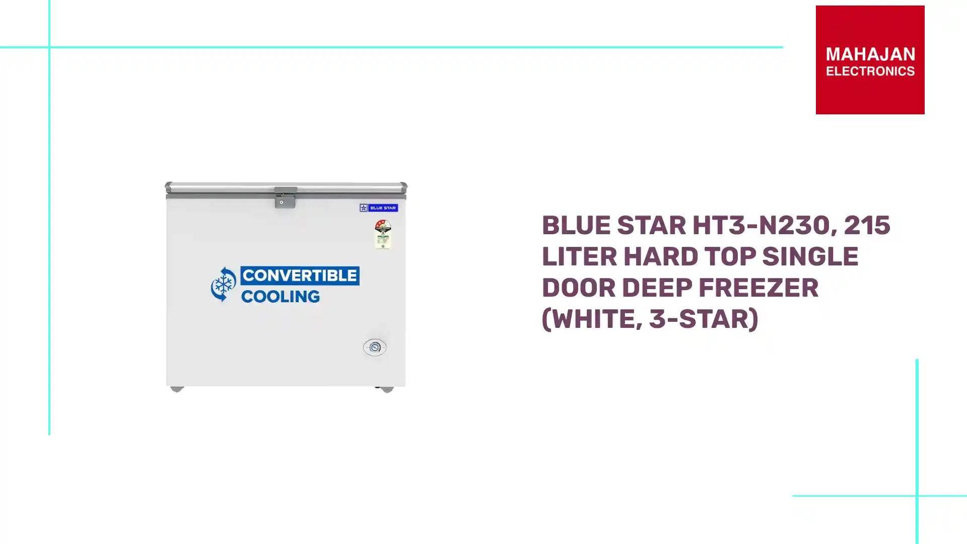 Blue Star HT3-N230, 215 Liter Hard Top Single Door Deep Freezer (White, 3-star) by@Outfy