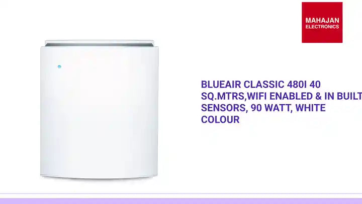 Blueair Classic 480i 40 sq.mtrs,WiFi Enabled & in Built sensors, 90 Watt, White Colour by@Outfy