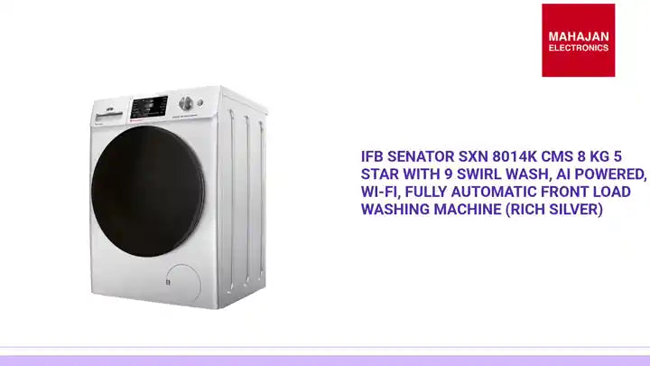 IFB Senator SXN 8014K CMS 8 Kg 5 Star with 9 Swirl Wash, AI Powered, Wi-Fi, Fully Automatic Front Load Washing Machine (Rich Silver) by@Outfy