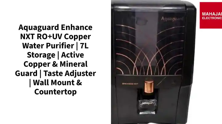 Aquaguard Enhance NXT RO+UV Copper Water Purifier | 7L Storage | Active Copper & Mineral Guard | Taste Adjuster | Wall Mount & Countertop by@Outfy