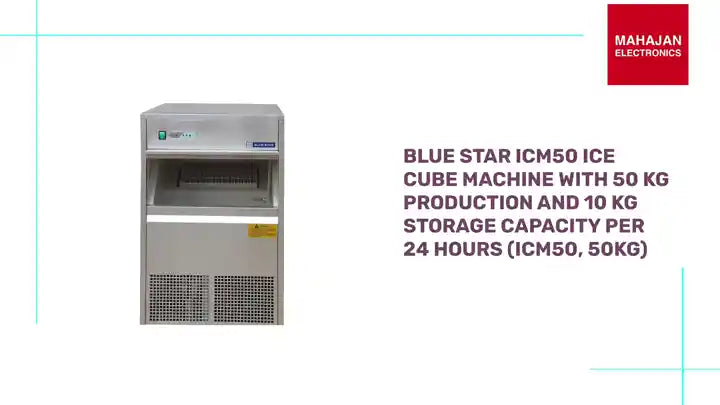 Blue Star ICM50 Ice Cube Machine with 50 kg Production and 10 KG storage capacity per 24 hours (ICM50, 50Kg) by@Outfy