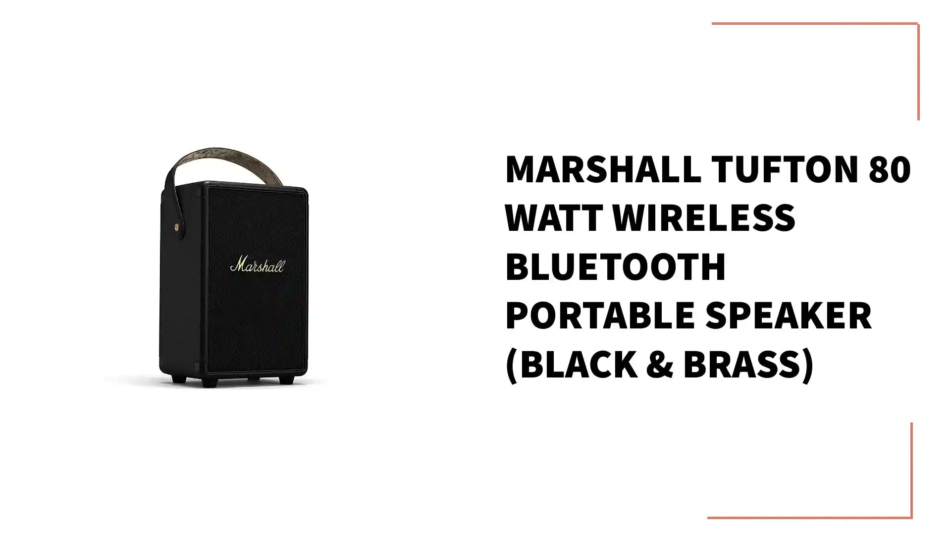 Marshall Tufton 80 Watt Wireless Bluetooth Portable Speaker (Black & Brass) by@Outfy