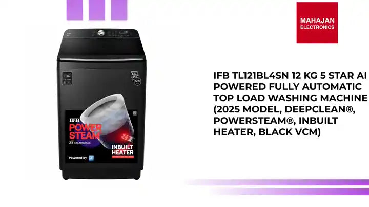 IFB TL121BL4SN 12 Kg 5 Star AI Powered Fully Automatic Top Load Washing Machine (2025 Model, DeepClean®, PowerSteam®, Inbuilt Heater, Black VCM) by@Outfy