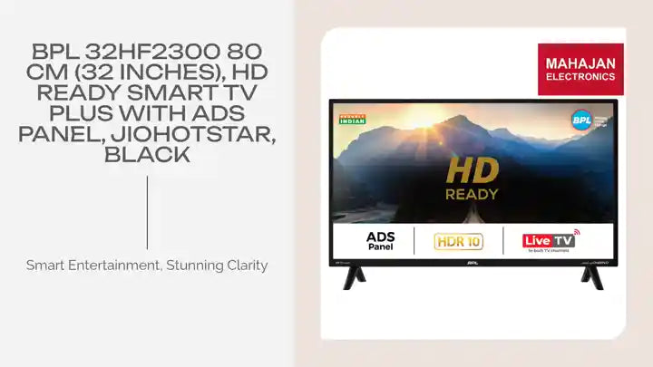 BPL 32HF2300 80 cm (32 inches), HD Ready Smart TV Plus with ADS Panel, JioHotstar, Black by@Outfy