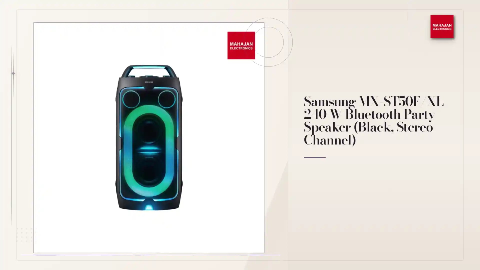 Samsung MX-ST50F/XL 240 W Bluetooth Party Speaker (Black, Stereo Channel) by@Outfy