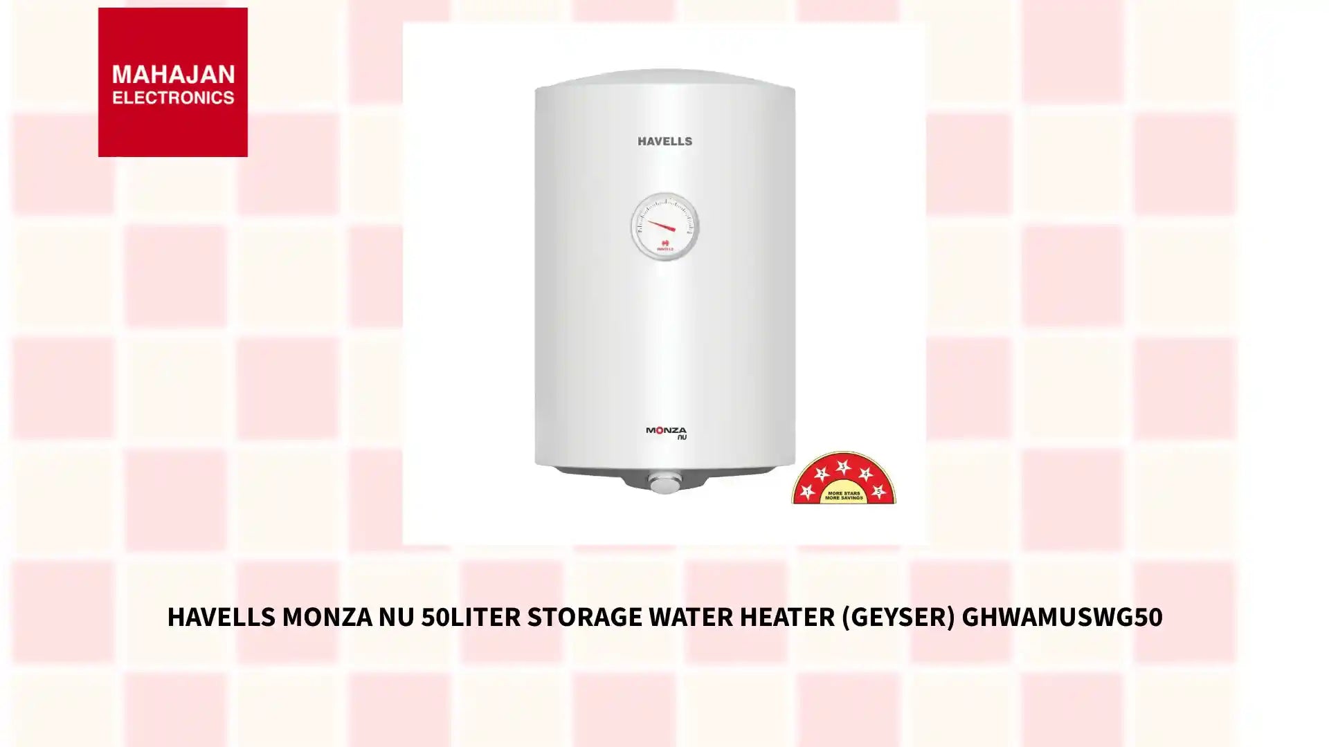 Havells Monza Nu 50Liter Storage Water Heater (Geyser) GHWAMUSWG50 by@Outfy