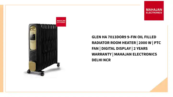 Glen HA 7013DOR9 9-Fin Oil Filled Radiator Room Heater | 2000 W | PTC Fan | Digital Display | 2 Years Warranty | Mahajan Electronics Delhi NCR by@Outfy