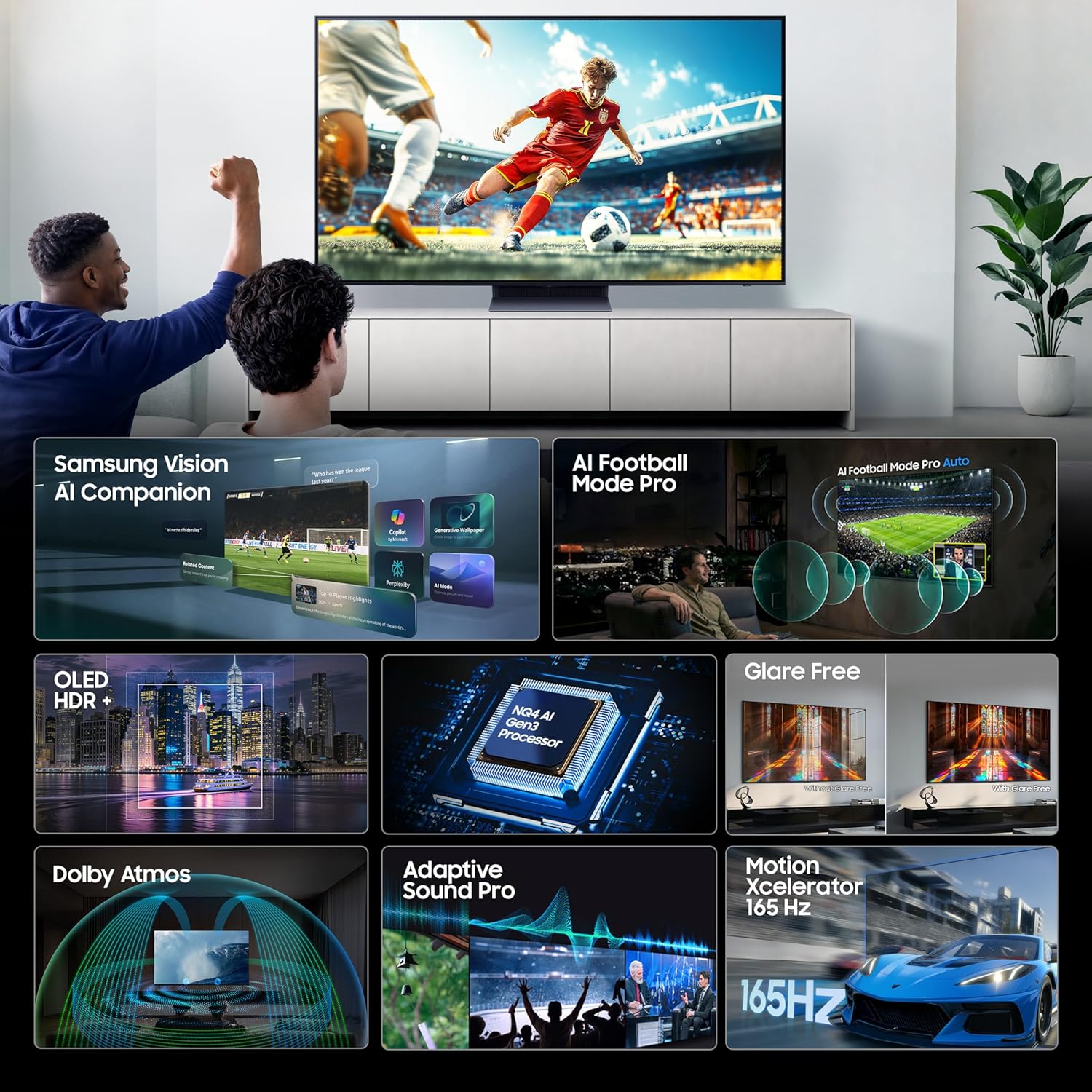Samsung QA55S90HAULXL 55 Inch OLED 4K Smart AI TV | Vision AI | NQ4 AI Gen3 Processor | OLED HDR+ | Motion Xcelerator 165Hz - Online Mahajan Electronics