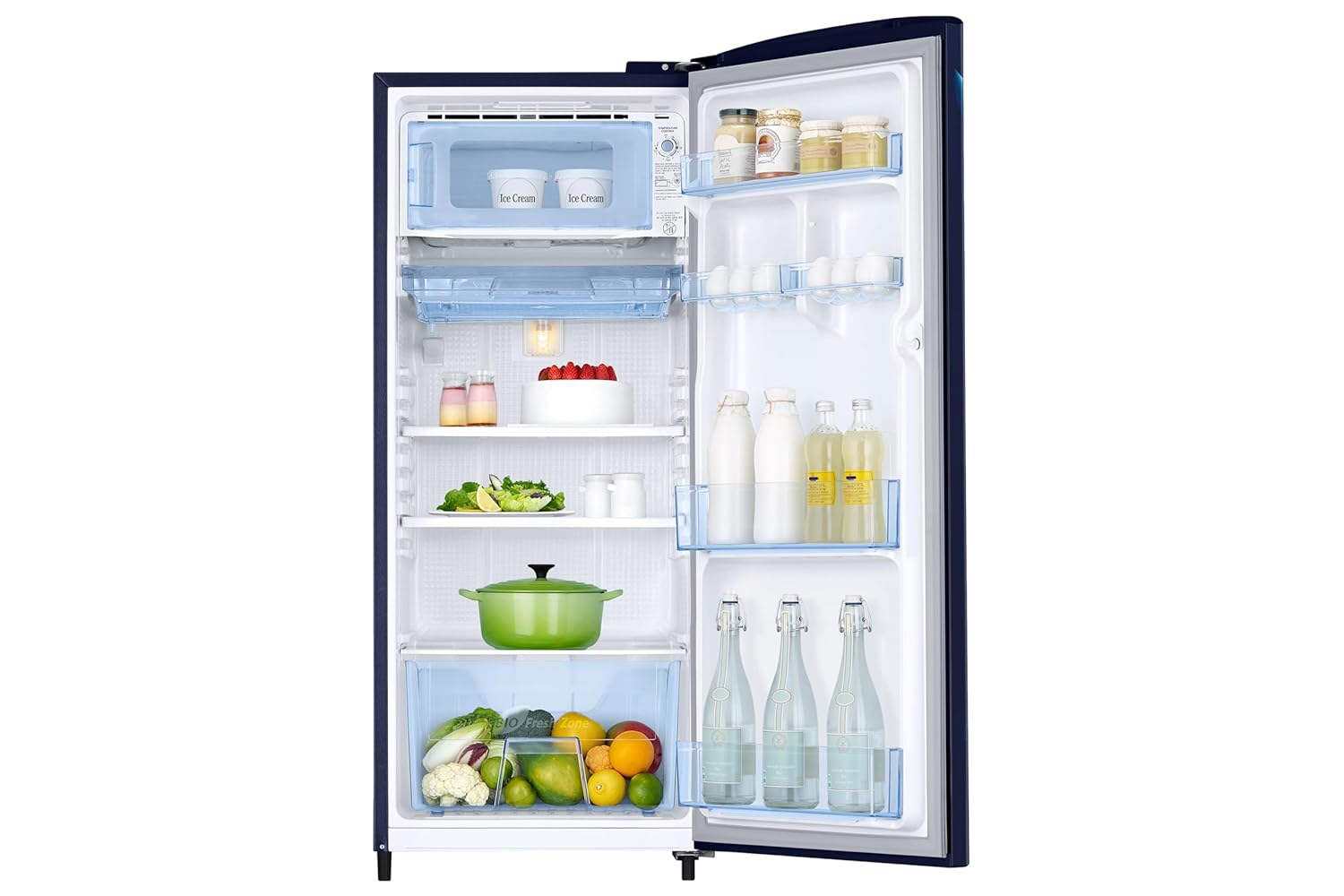 Samsung RR20H2723UZ/NL 183 L, 3 Star, Digital Inverter, Direct-Cool Single Door Refrigerator ( Midnight Blossom Blue, Single Touch Defrost, 2026 Model-Online Mahajan Electronics