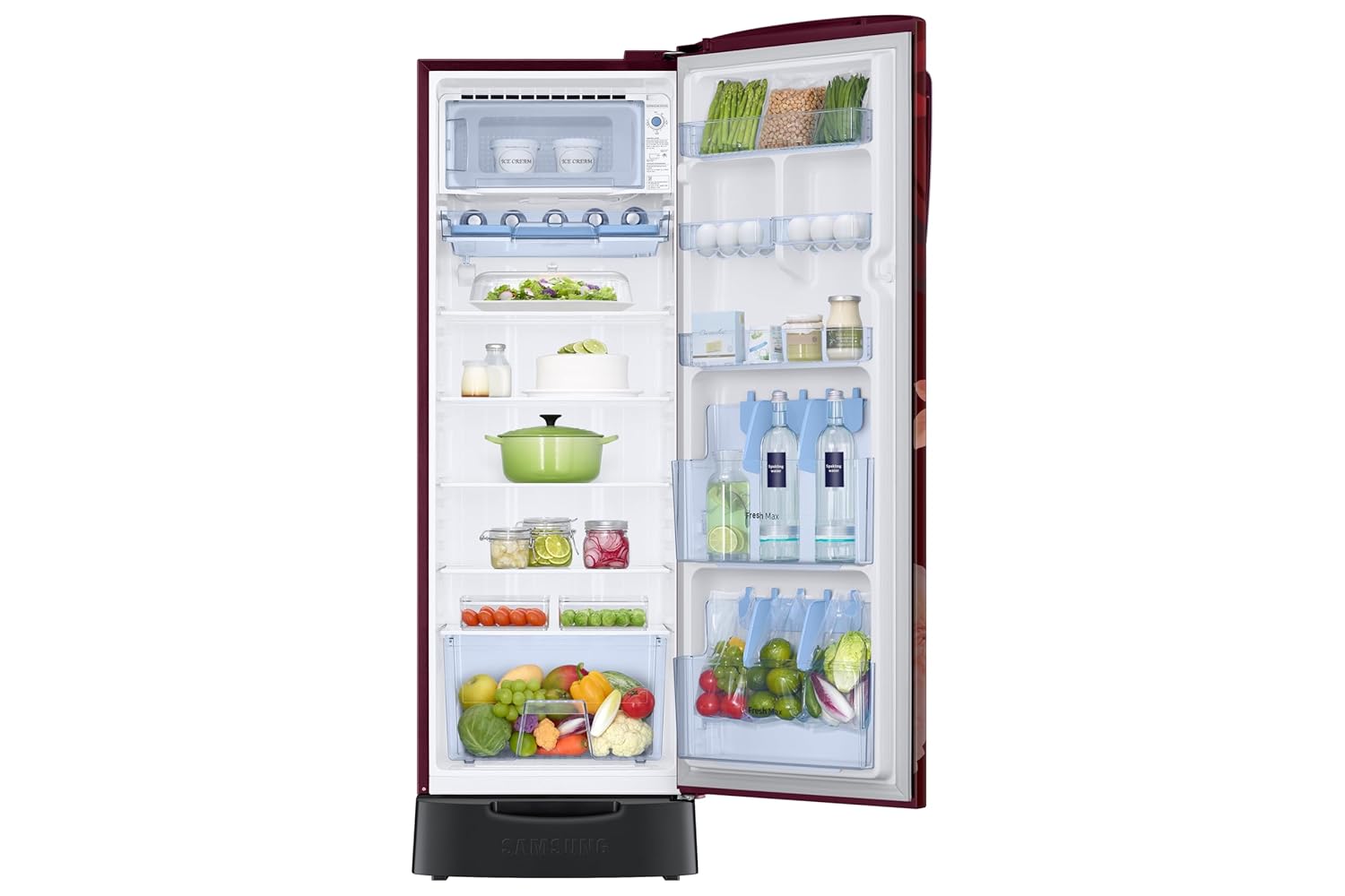 Samsung RR26H3832BR/HL 246 L, 2 Star, Digital Inverter, Direct-Cool Single Door Refrigerator ( Begonia Red, Single Touch Defrost, 2026 Model)-Online Mahajan Electronics