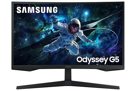 Samsung 27" (68.5cm)LS27CG550EWXXL|Black Odyssey G5 2K Curved Gaming Monitor|QHD 2560 X 1440|1000R – Mahajan Electronics Online.