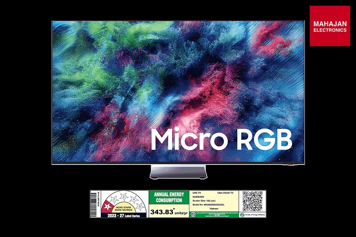 Samsung 65R95H 65-inch Micro RGB 4K Ultra HD Smart TV 2026 Model – Mahajan Electronics Online.