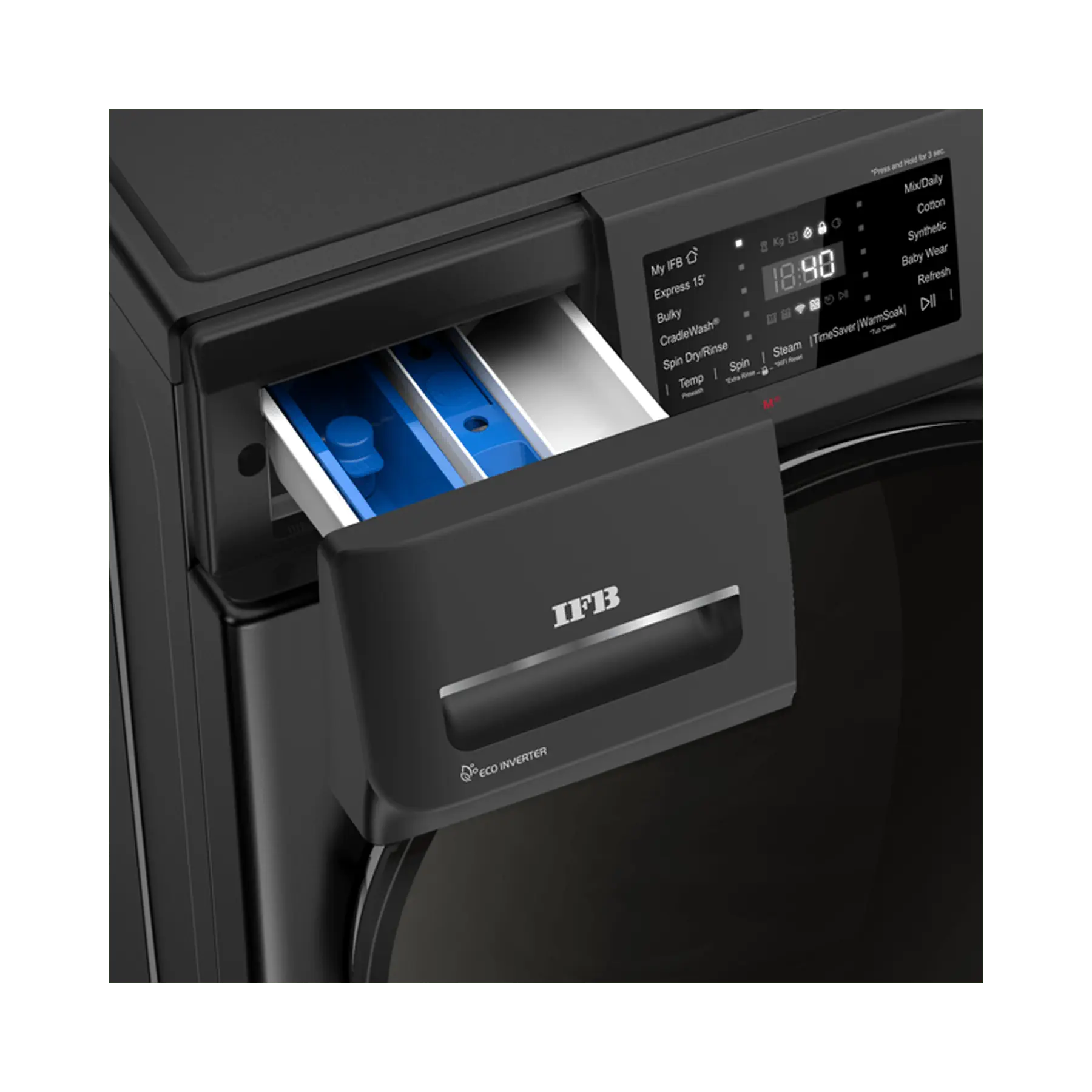 IFB Senator BXN 8014K CMS 8 Kg 1400 RPM 5 Star AI Powered Front Load Washing Machine with Steam Refresh, Eco Inverter Motor, 2X Power Steam – Black Mahajan Electronics Online