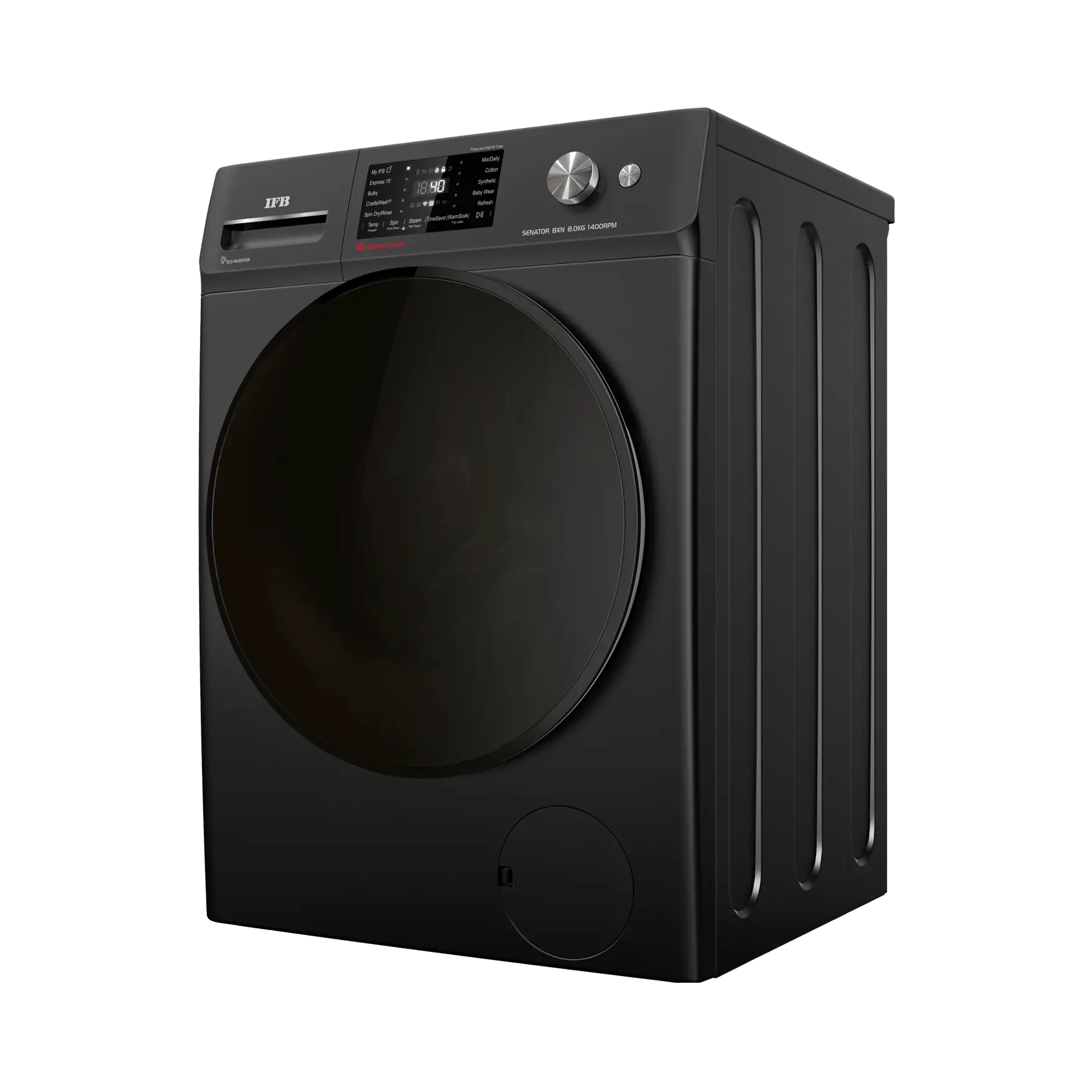 IFB Senator BXN 8014K CMS 8 Kg 1400 RPM 5 Star AI Powered Front Load Washing Machine with Steam Refresh, Eco Inverter Motor, 2X Power Steam – Black Mahajan Electronics Online