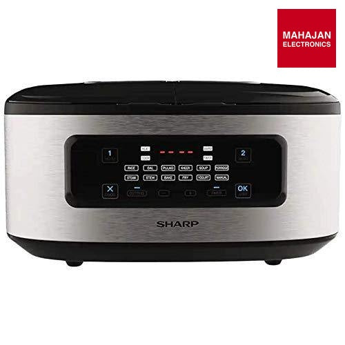 Sharp KN-TC50VI-SL Twin Cooker | 1st Dual Pot Multi Cooker | Smart Temperature Control | 12 Auto Cooking Modes | Silver Sharp