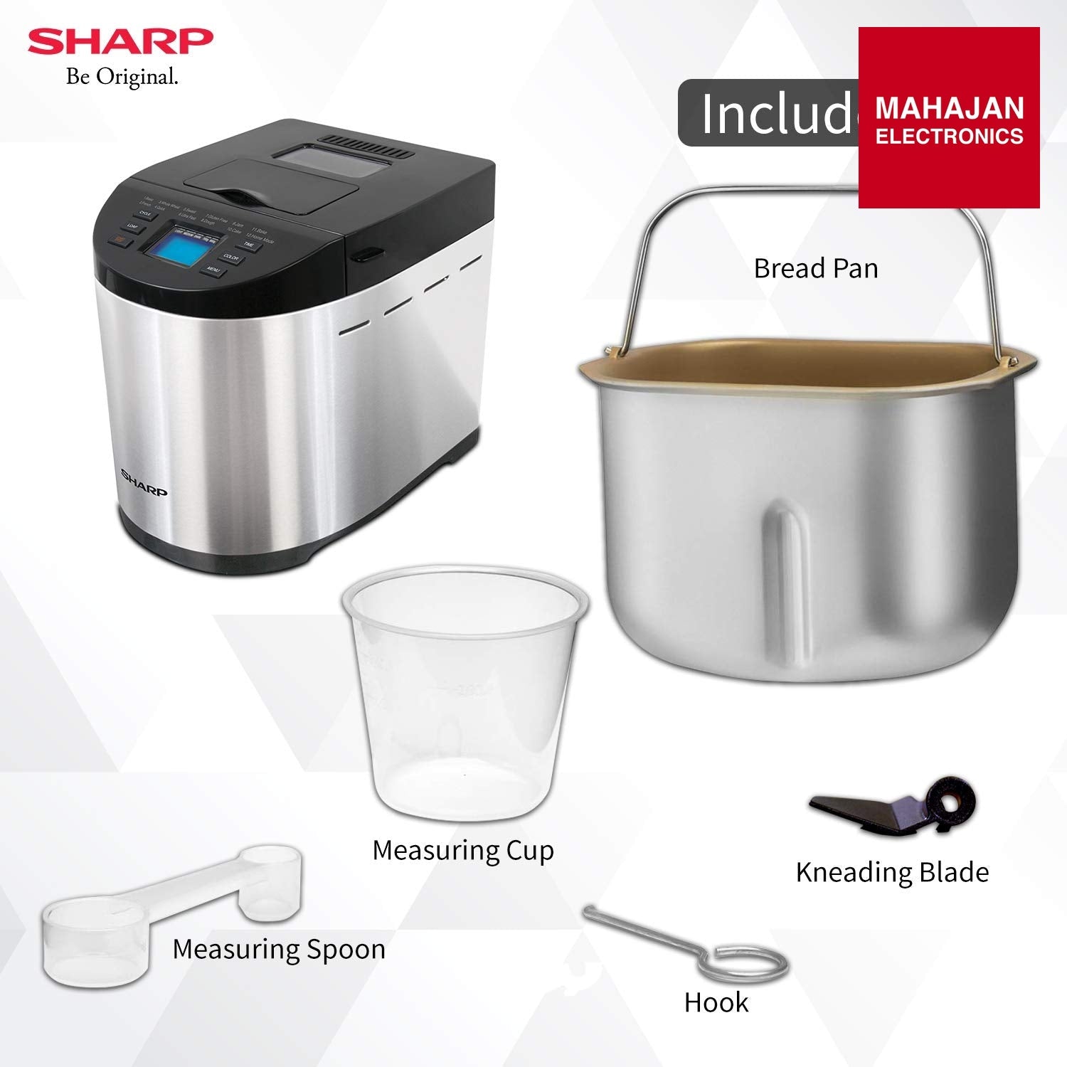Sharp PE-105-CS Bread Maker (600W, 12 Auto Menus, Gluten-Free, Fruit & Nut Dispenser) | Mahajan Electronics Delhi NCR Sharp