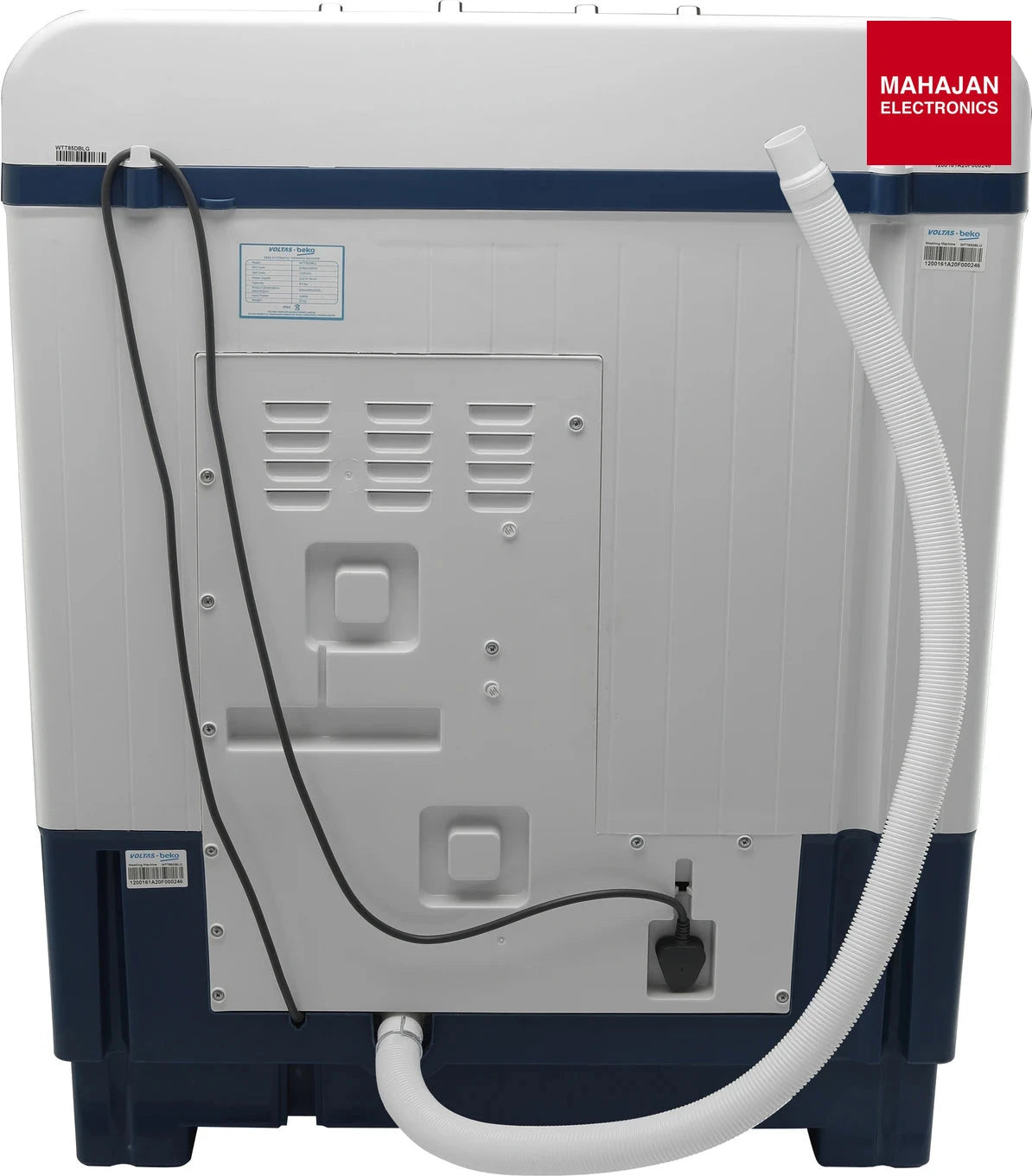 Voltas Beko WTT85DBLG 8.5 Kg 5 Star Semi Automatic Top Load Washing Machine – Blue – Mahajan Electronics Online.