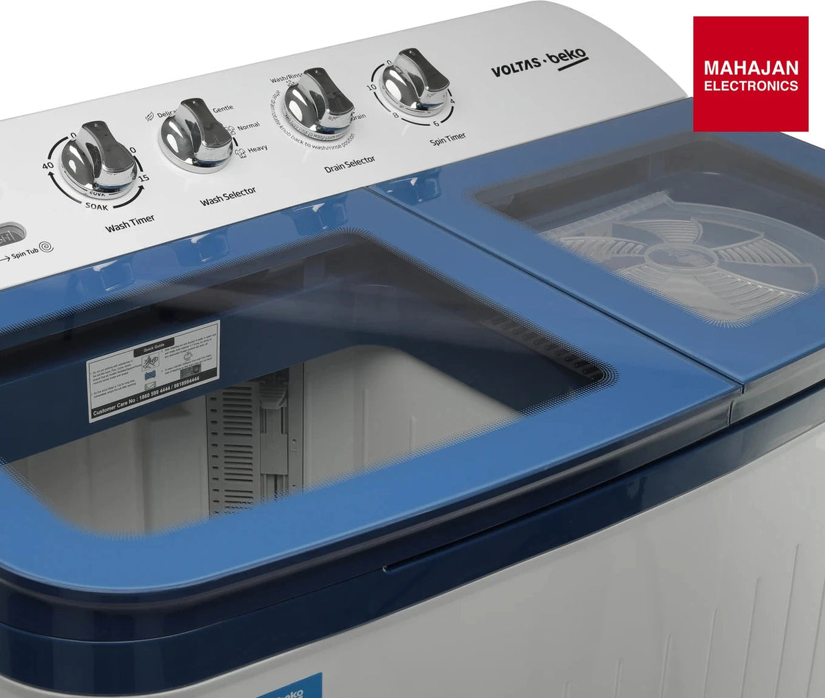 Voltas Beko WTT85DBLG 8.5 Kg 5 Star Semi Automatic Top Load Washing Machine – Blue – Mahajan Electronics Online.