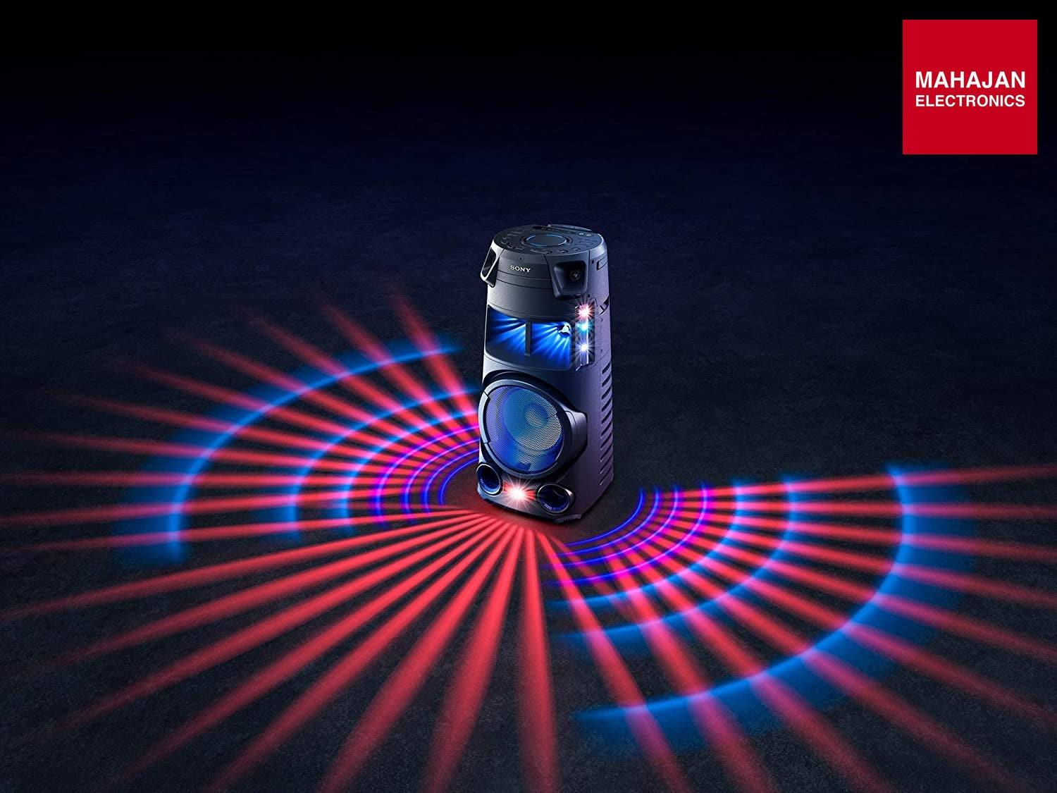 Sony MHC-V43D High Power Party Speaker with Bluetooth, Karaoke, Gesture Control, Jet Bass Booster, Party Lights & DVD Player – Black Sony