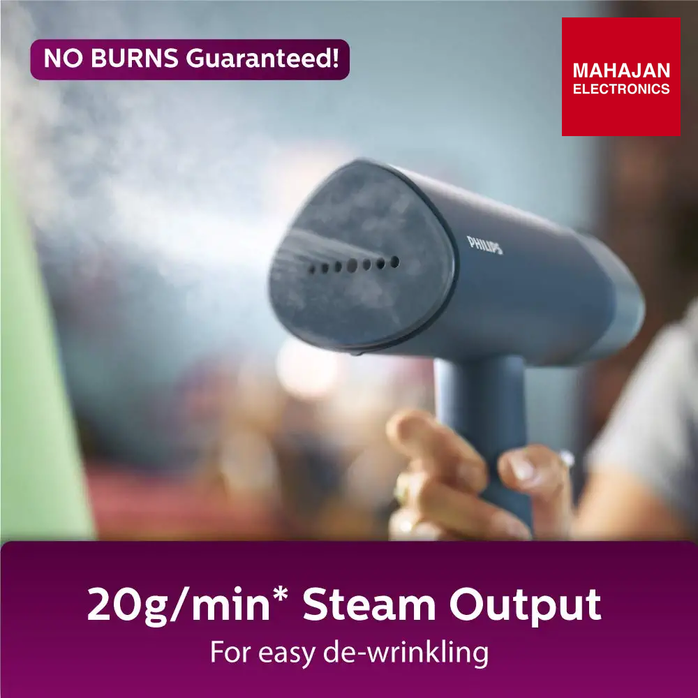 PHILIPS STH3000/20 Handheld Garment Steamer - Compact & Foldable, Convenient Vertical Steaming, 1000 Watt Philips