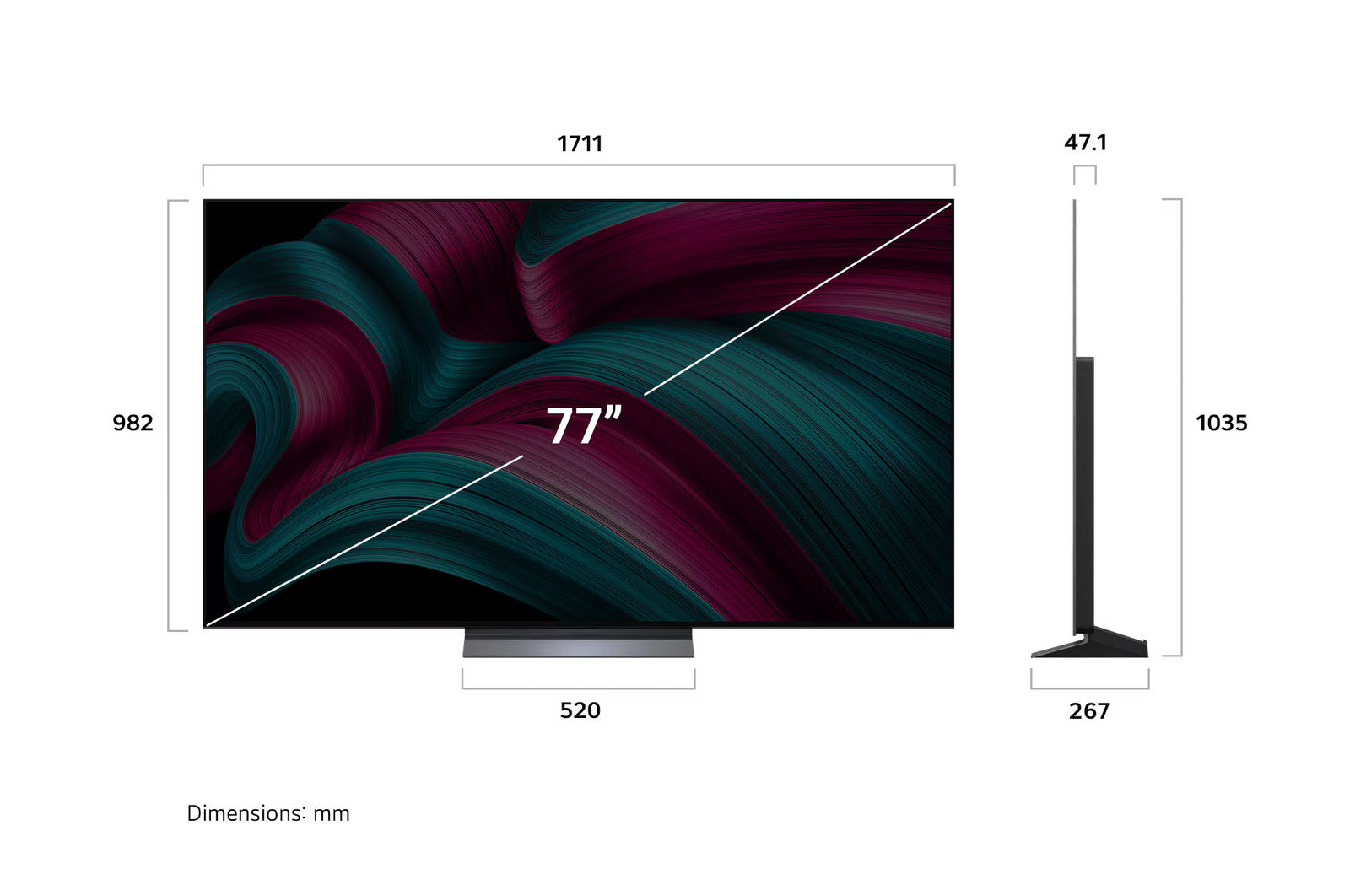 LG OLED77C56LA 195 cm (77) OLED evo Smart TV (C5) with α9 AI Processor 4K Gen8, AI Picture Pro and Dynamic Tone Mapping Mahajan Electronics Online