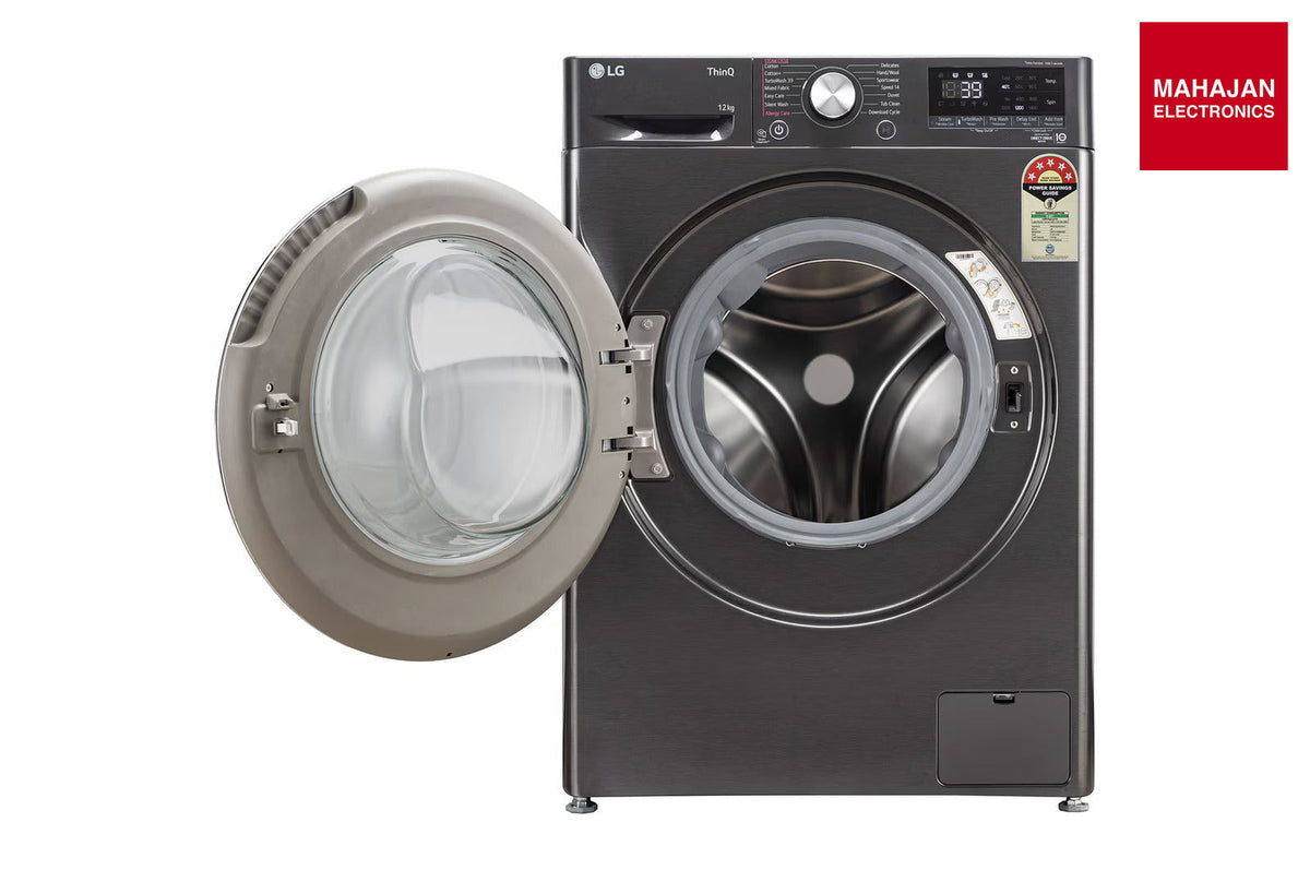 LG FHP1412Z9B 12Kg Front Load Washing Machine, AI Direct Drive™, Platinum Black – Mahajan Electronics Online.