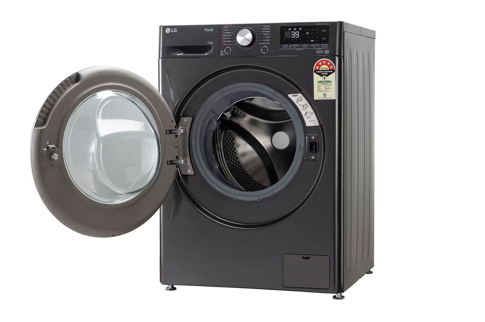 LG FHP1412Z9B 12Kg Front Load Washing Machine, AI Direct Drive™, Platinum Black Mahajan Electronics Online