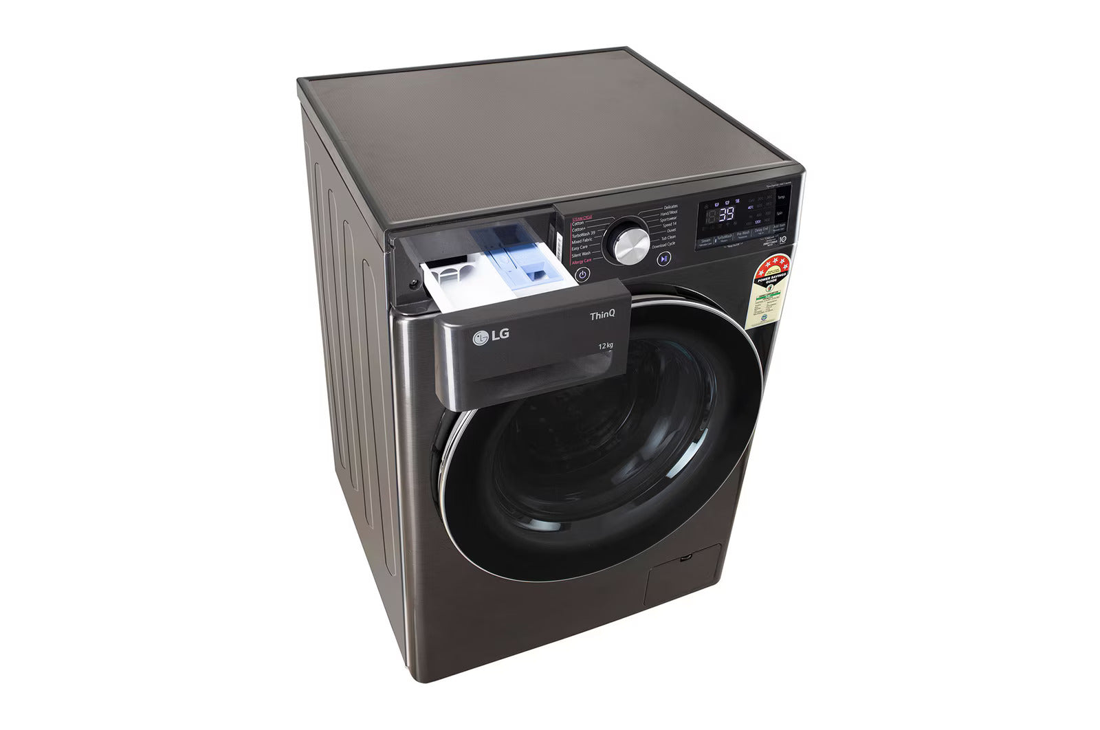 LG FHP1412Z9B 12Kg Front Load Washing Machine, AI Direct Drive™, Platinum Black Mahajan Electronics Online