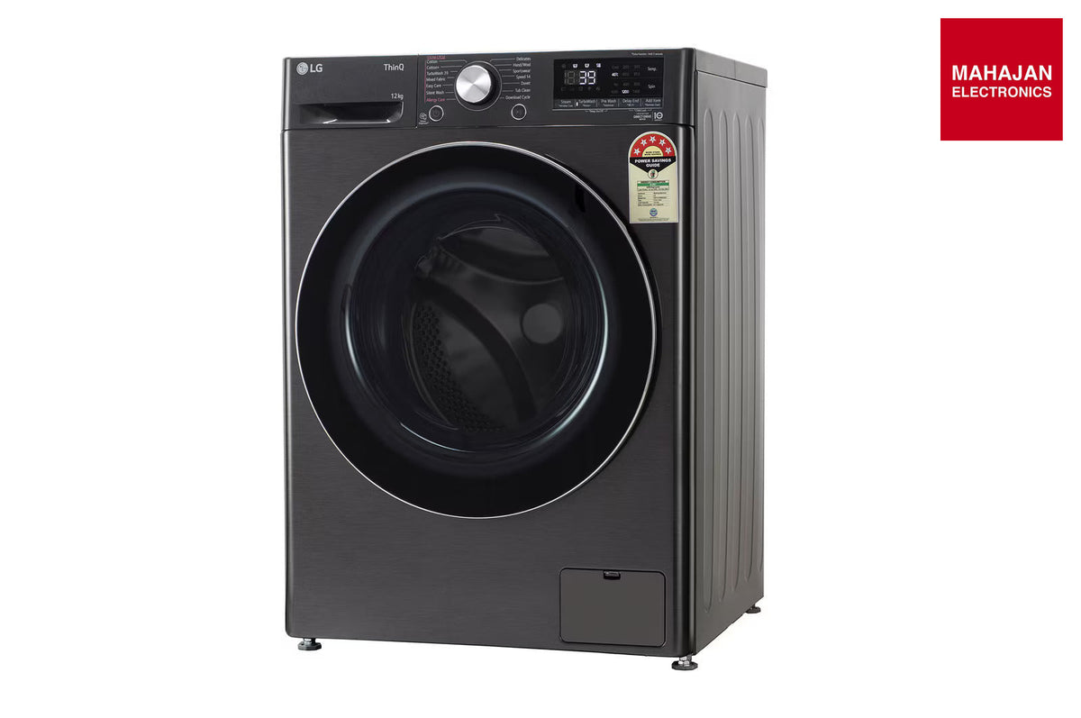 LG FHP1412Z9B 12Kg Front Load Washing Machine, AI Direct Drive™, Platinum Black – Mahajan Electronics Online.