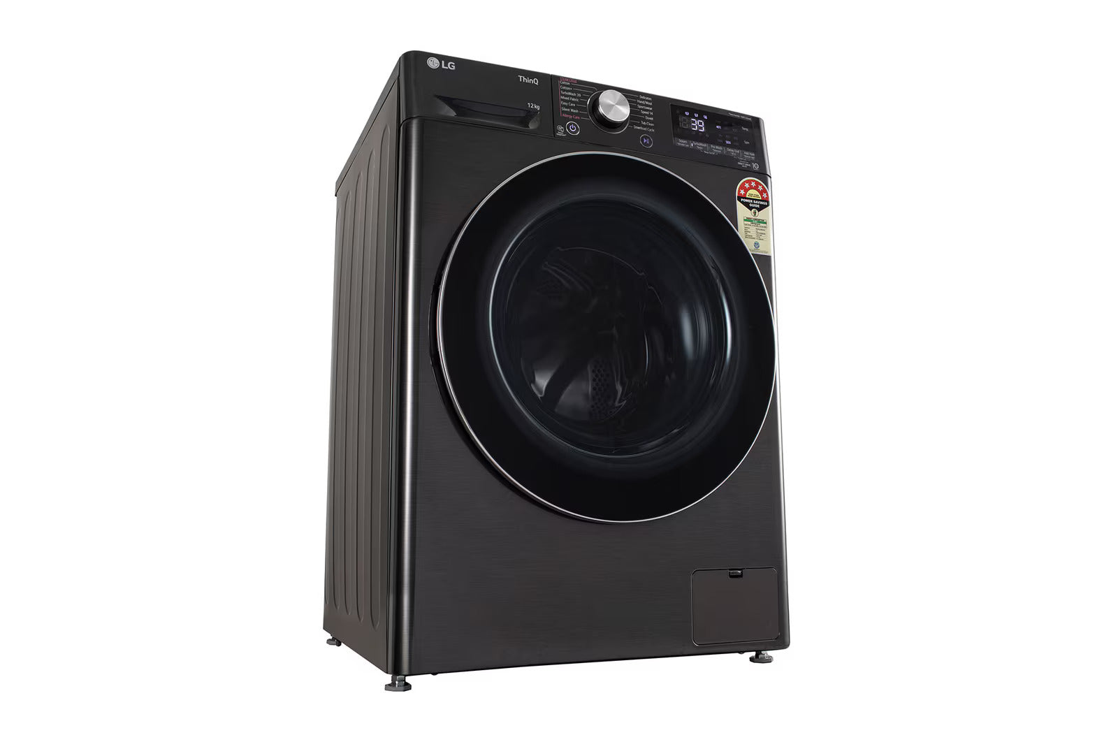 LG FHP1412Z9B 12Kg Front Load Washing Machine, AI Direct Drive™, Platinum Black Mahajan Electronics Online