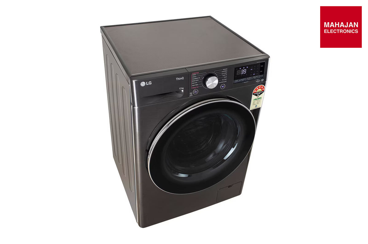 LG FHP1412Z9B 12Kg Front Load Washing Machine, AI Direct Drive™, Platinum Black – Mahajan Electronics Online.
