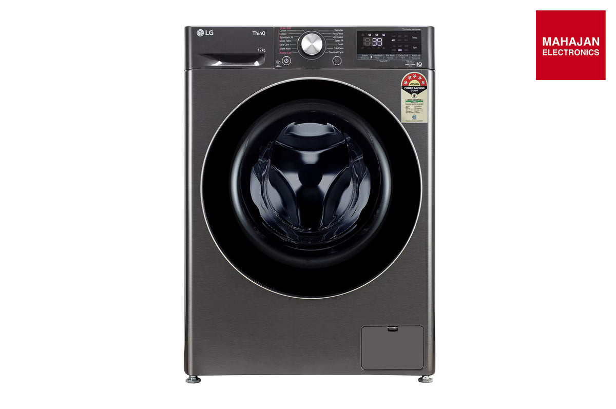 LG FHP1412Z9B 12Kg Front Load Washing Machine, AI Direct Drive™, Platinum Black – Mahajan Electronics Online.