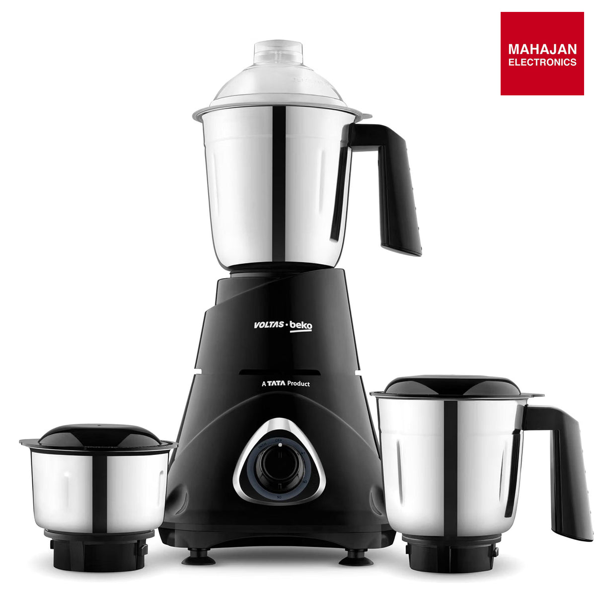 Voltas Beko G7503HP-BL 750 W Mixer Grinder with GrindX Technology & 3 Stainless Steel Jars (Black) – Mahajan Electronics Online.