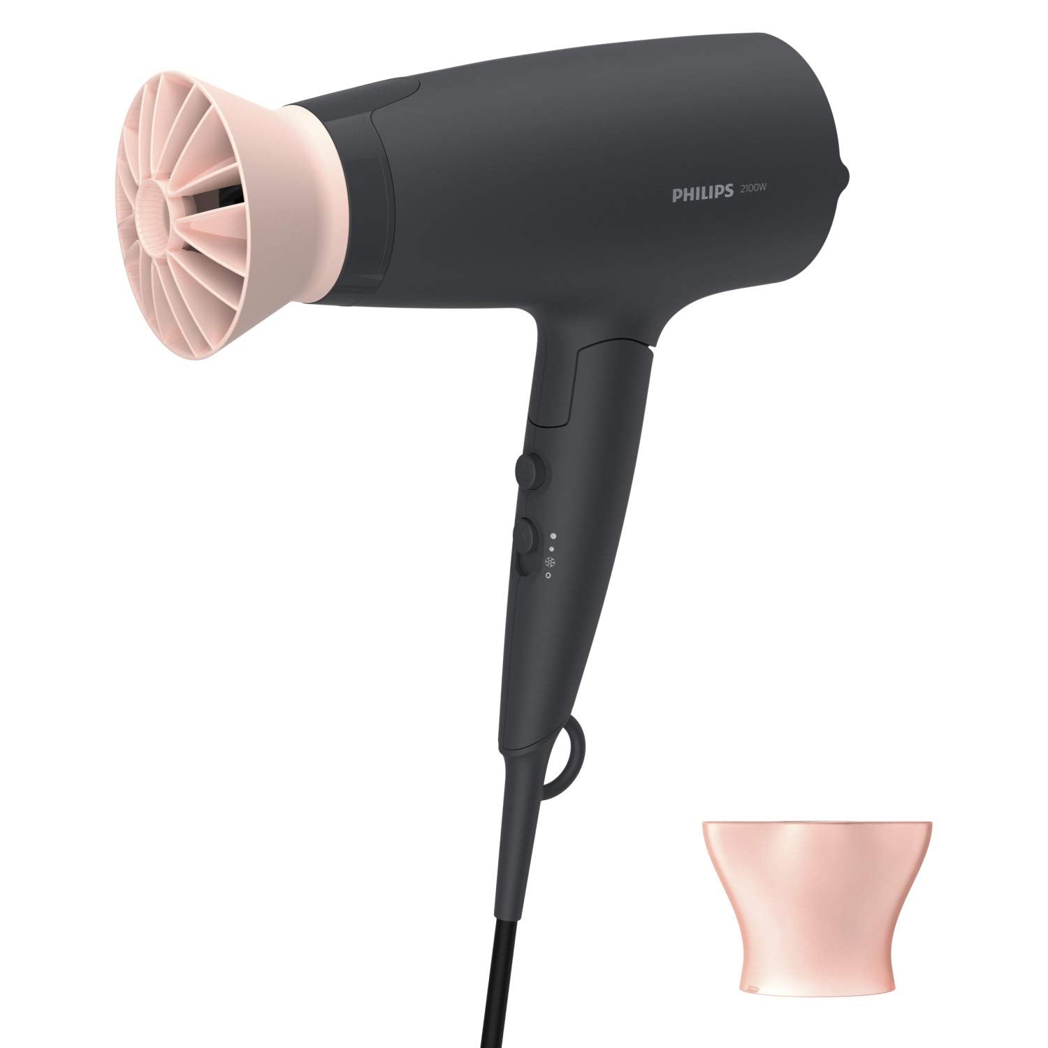 Philips Professional Hair Dryer BHD356/10 2100 Watts Thermoprotect Air Flower Advanced Ionic Care 6 Heat & Speed Settings-Black Philips