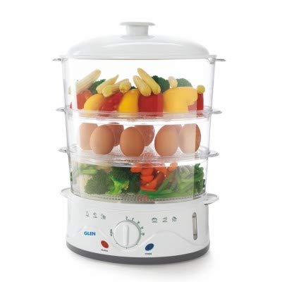 Glen Electric Steam Cooker SA 3052 | 900W Multi-Tier Food Steamer | Healthy Oil-Free Cooking | Mahajan Electronics Delhi NCR