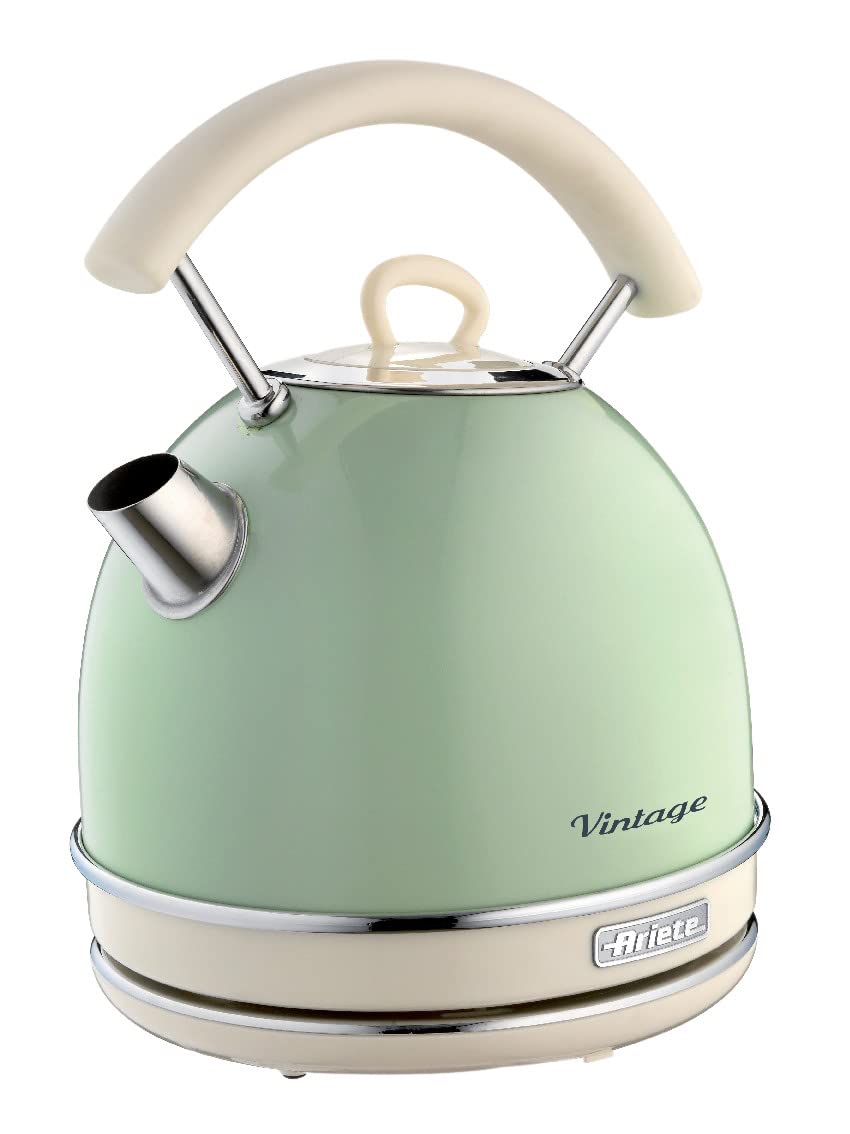 Ariete 2877 Vintage electric kettle, 2000 watt, 1.7 litres, in stainless steel painted in Green colour - Mahajan Electronics Online
