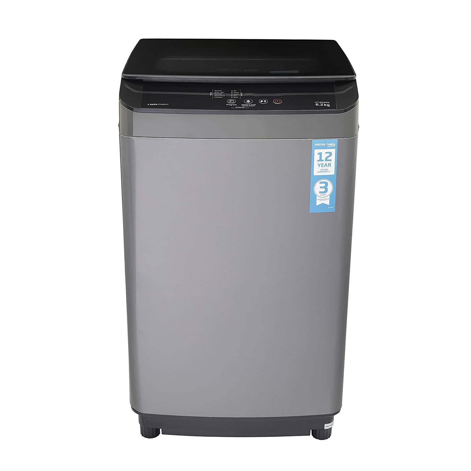 Voltas Beko 6.2 kg Semi-Automatic Top Loading Washing Machine (WTL62UPGB, Gray) - Mahajan Electronics Online