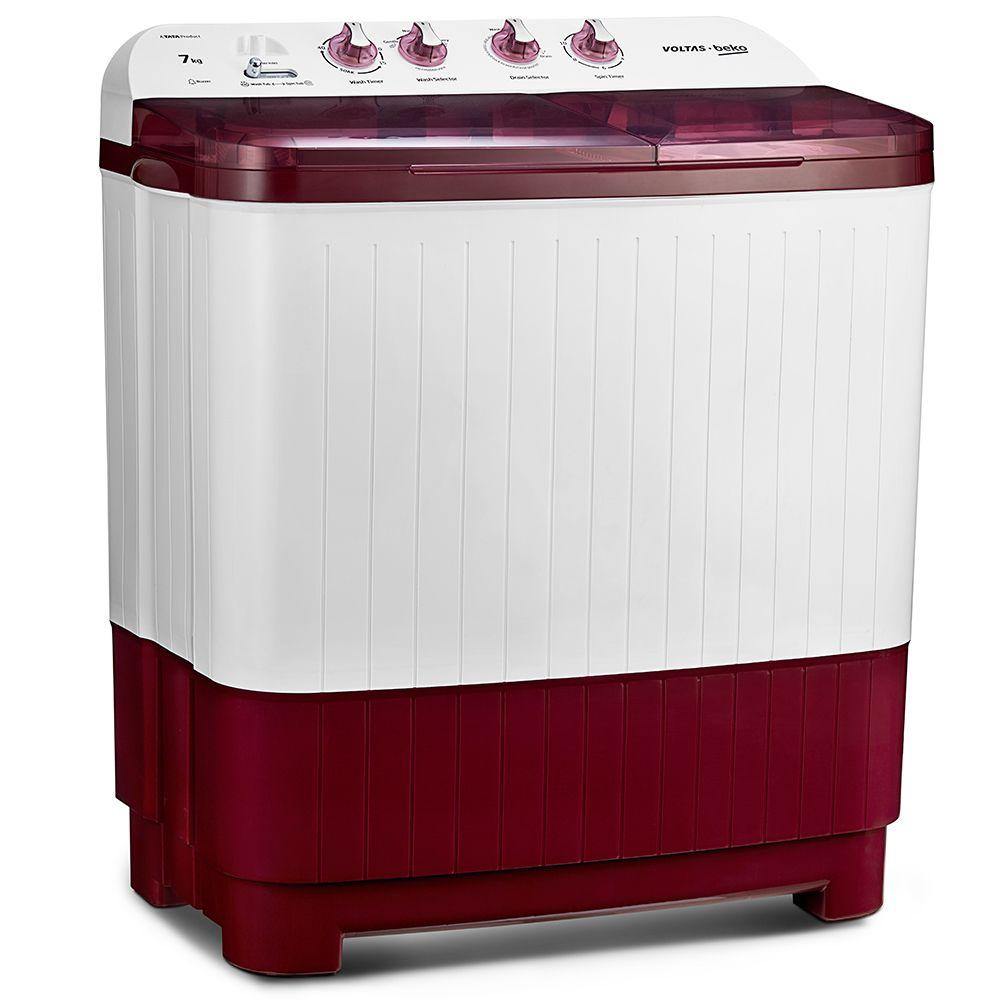 Voltas Beko 7 kg Semi Automatic Washing Machine (Burgundy) WTT70DBRT - Mahajan Electronics Online