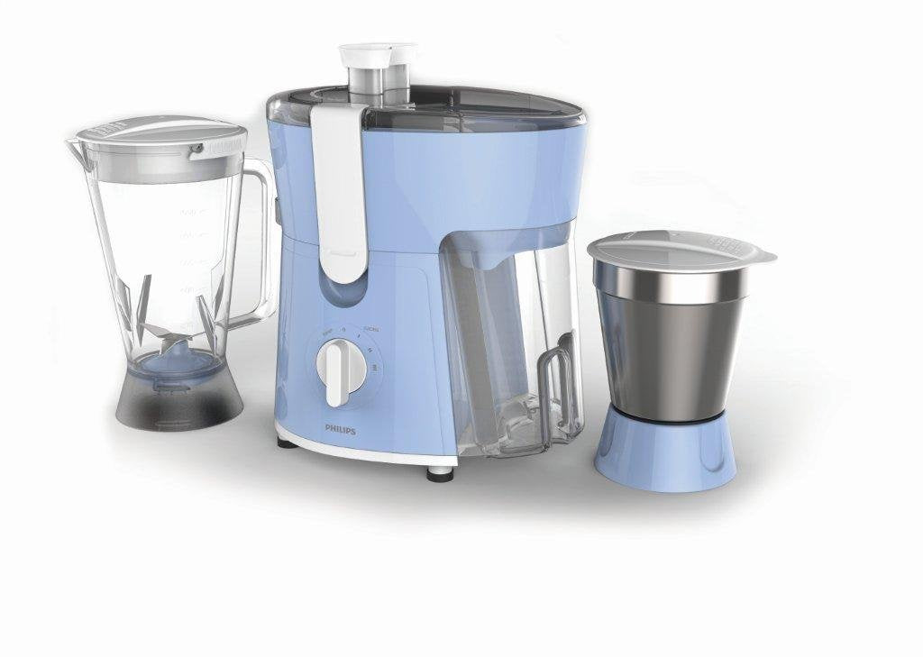Philips Amaze HL7575/00 600-Watt Juicer Mixer Grinder with 2 Jars (Celestial Blue/Bright White) - Mahajan Electronics Online