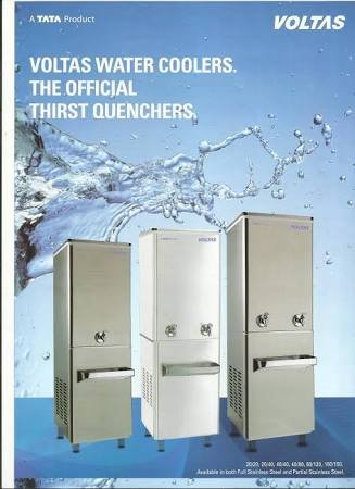 Voltas WC PS 60/120 NP 120L Stainless Steel Water Cooler with 60 L/hr Cooling, 2 Faucets, Eco-Friendly R134a Gas