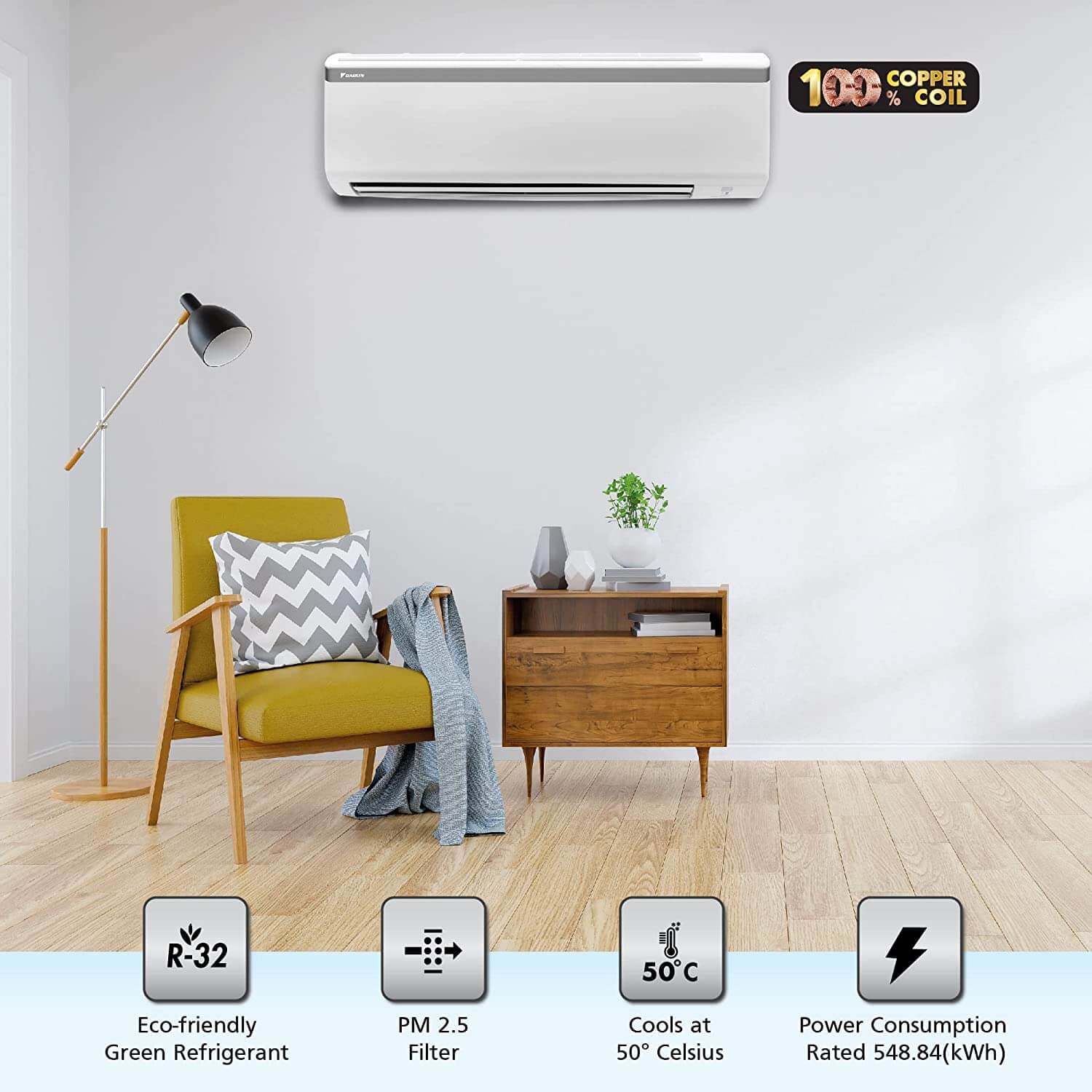Daikin FTL28UV16 0.8 Ton 3 Star, Fixed Speed Split AC - Mahajan Electronics Online