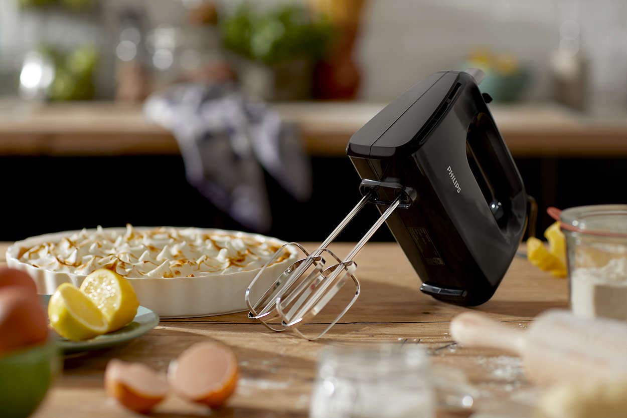 Philips HR3705/10 300W Hand Mixer with 5 Speed Control, Turbo Function & Stainless Steel Beaters – Black