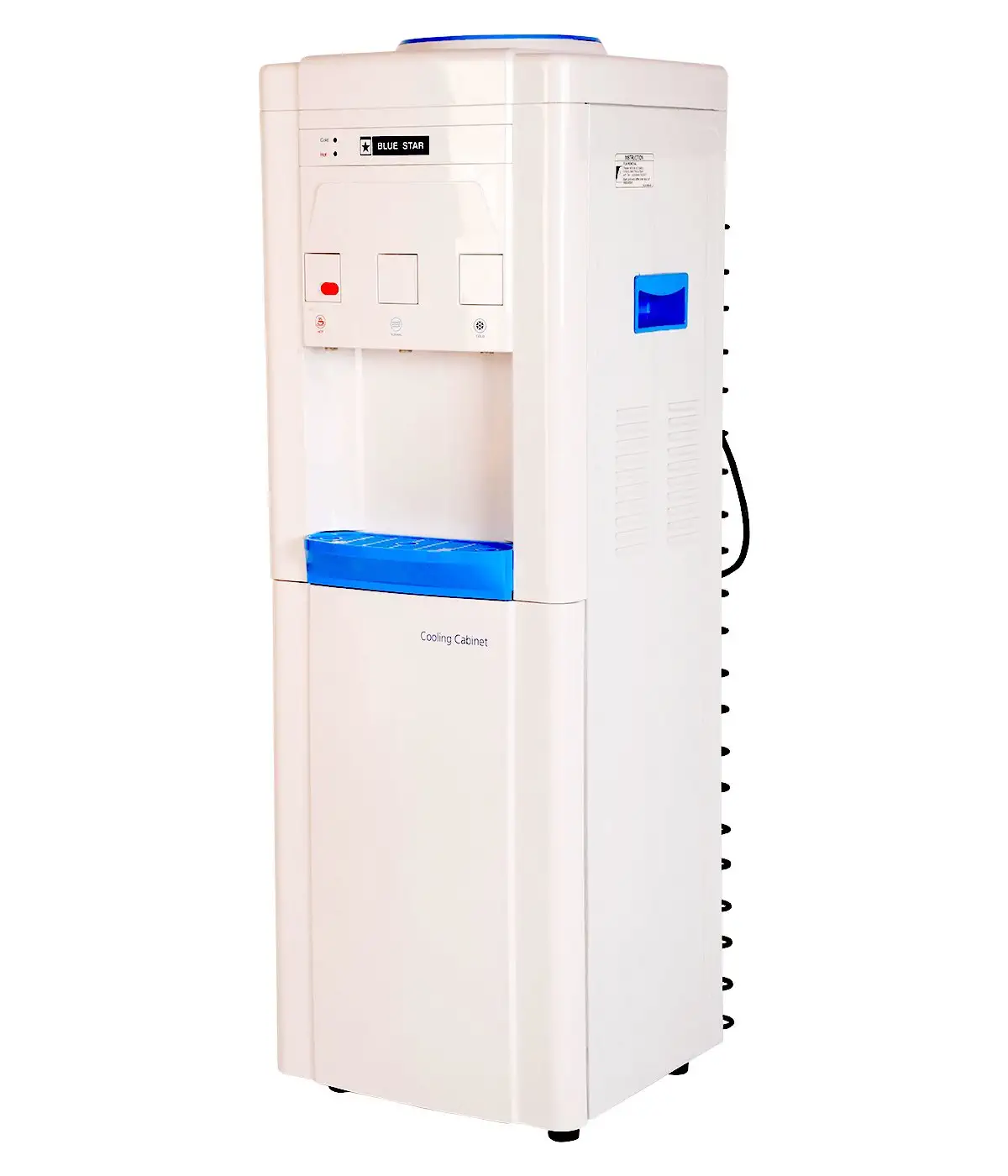 Blue Star BWD3FMRGA Water Dispenser with Refrigerator | Hot, Cold & Normal Taps, 14L Fridge, ABS Body, Stainless Steel Tank