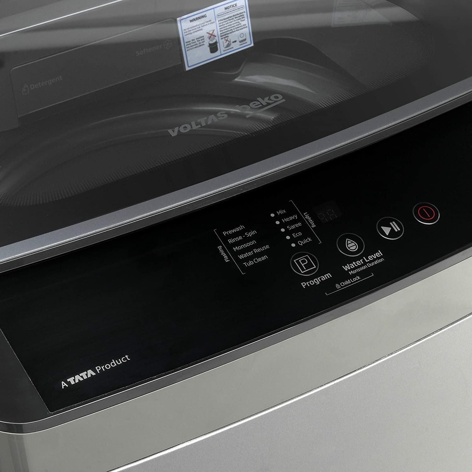 Voltas Beko 6.2 kg Semi-Automatic Top Loading Washing Machine (WTL62UPGB, Gray) - Mahajan Electronics Online