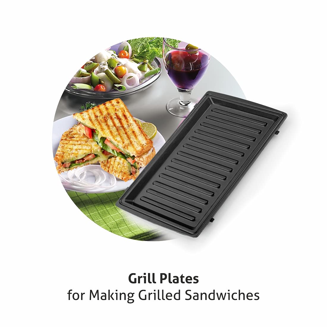 Glen Multi Snack Maker 3022 with Interchangeable Plates 750W ( SA-3022MSM ) GLEN