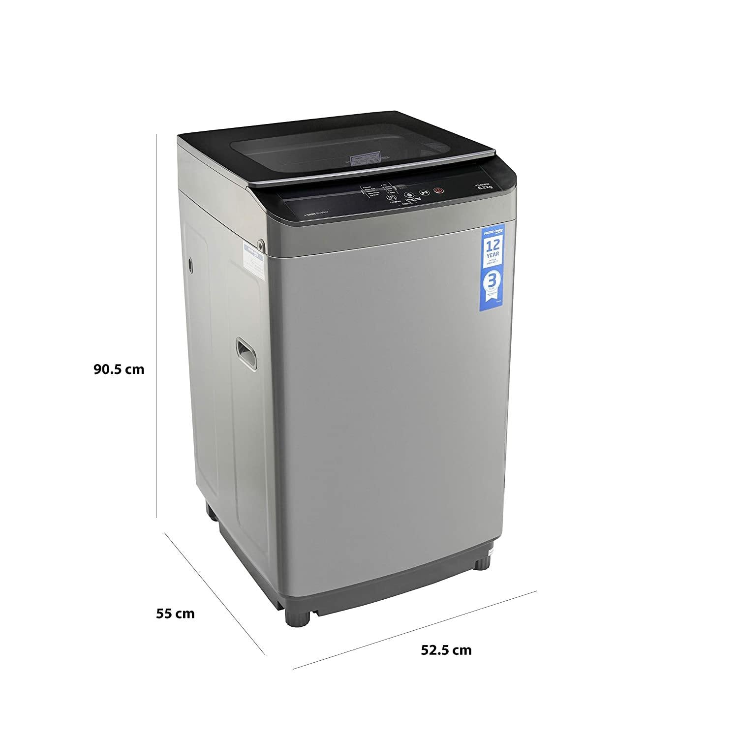 Voltas Beko 6.2 kg Semi-Automatic Top Loading Washing Machine (WTL62UPGB, Gray) - Mahajan Electronics Online