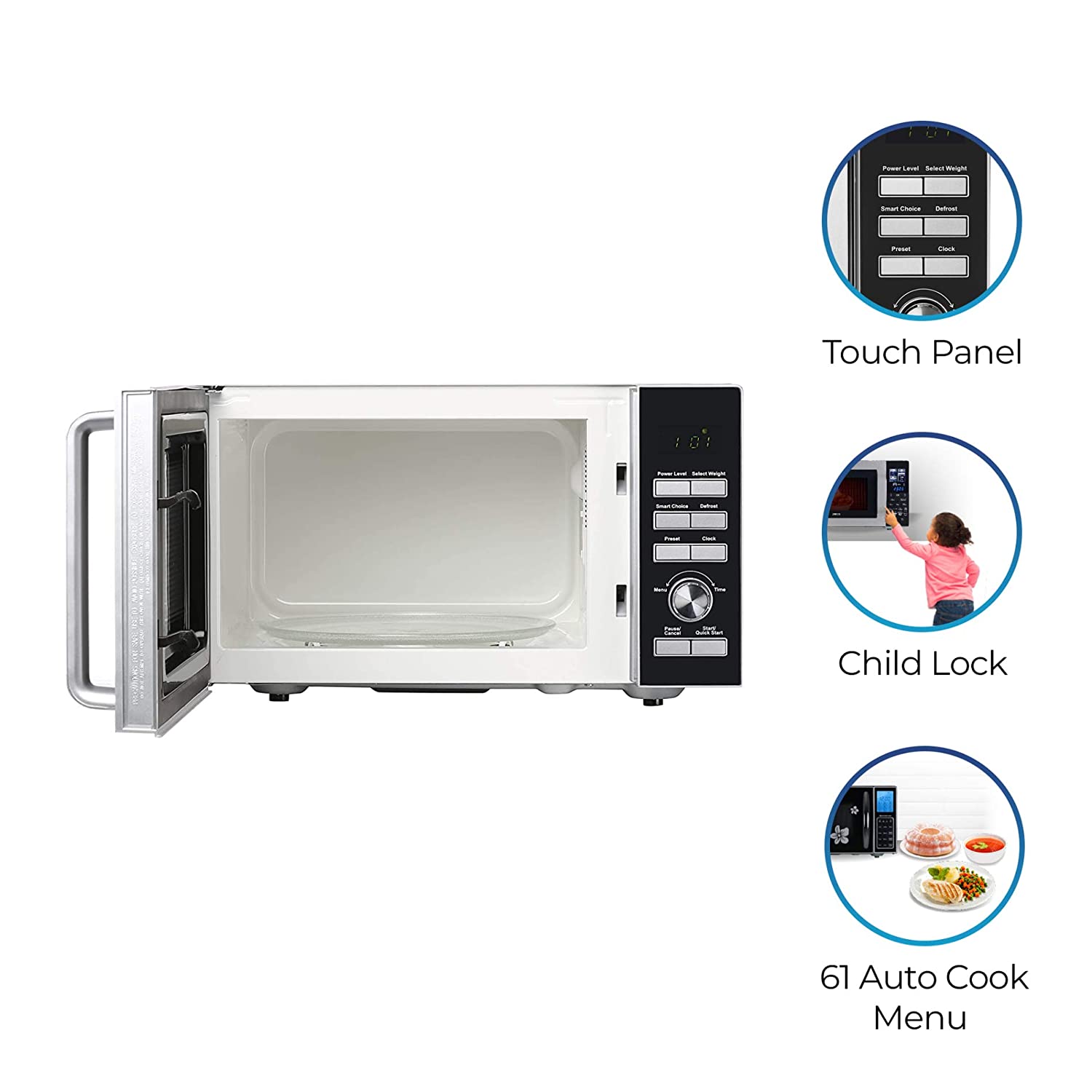 IFB 25PM2S 25L Solo Microwave Oven | 61 Auto Cook Menus | Steam Clean | Disinfect | Silver IFB